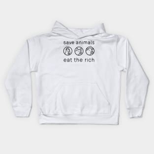 Save Animals - Eat The Rich Kids Hoodie